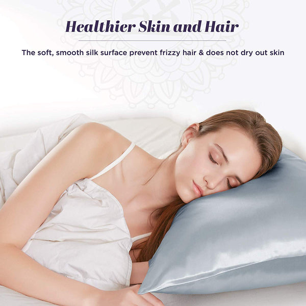 Silk Pillowcase for Hair and Skin - 100% Organic Pure Mulberry Worm Silk - Hidden Zipper - Premium, Soft, Allergen Resistant - Luxurious 25 Momme Silk