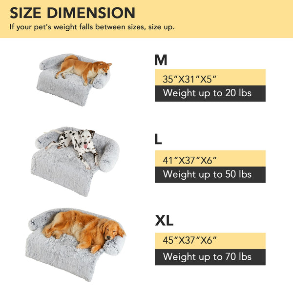 Shaggy Faux Fur Dog Sofa Bed