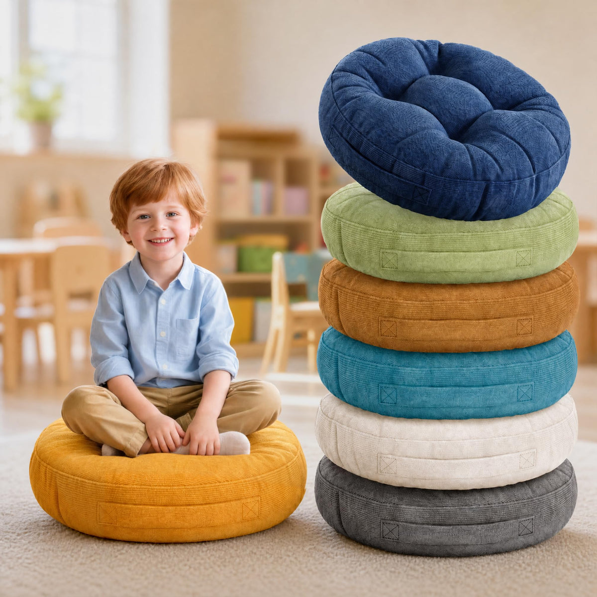 Mini Classroom Cushions stacked