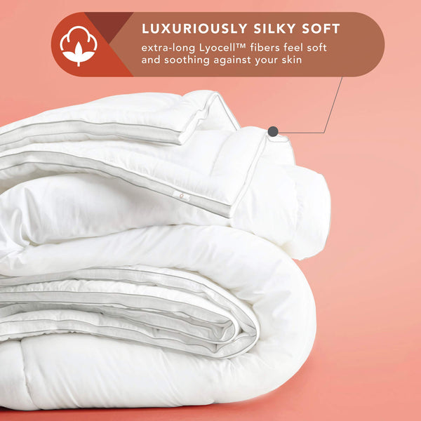 Codi All-Season Cooling Comforter- Forever Fluffy, Silky Soft White Down Alternative Comforter for Hot Sleepers-Plushest Breathable Stand-Alone Quilted Eucalyptus Blanket, Eco Friendly Twin/Twin XL