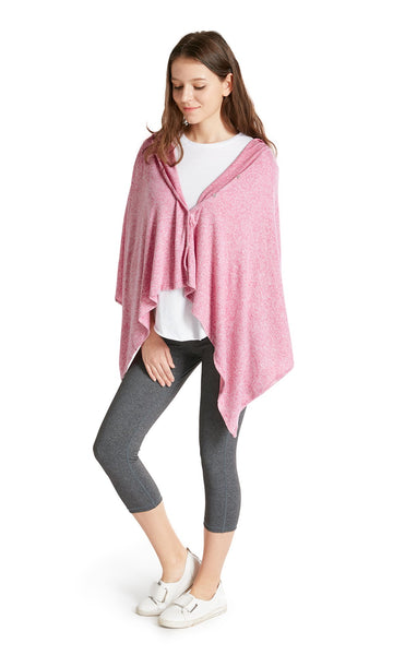Ink+Ivy Cashmere Feel Wrap Scarf Shawl for Women, Soft Shrug Vest Shawls One Size 5 in 1, Pink
