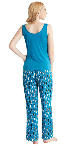 3-PK Pajama Set for Women, Ladies Sleepwear Pajamas with Tops, Button Down & Pants, Navy S
