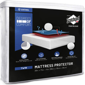 Degrees of Comfort Waterproof Mattress Protector - Breathable Deep Pocket Bed Cover with 3M Scotchgard Stain Release Technology |Protect from Urine, Spills and Any Liquid