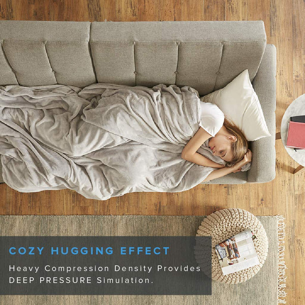 Degrees of Comfort Weighted Blanket w/ 2 Duvet Covers Include Cooling Coolmax for Hot & Cold Sleepers|Advanced Nano-Ceramic Beads Deliver Durability & Silky Comfort (60x80 20lbs, Grey)