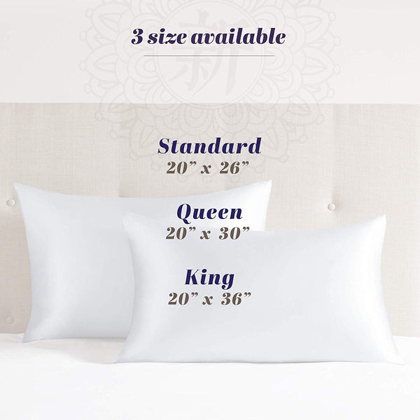 Silk Pillowcase for Hair and Skin - 100% Organic Pure Mulberry Worm Silk - Hidden Zipper - Premium, Soft, Allergen Resistant - Luxurious 25 Momme Silk