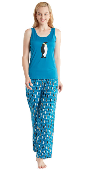 3-PK Pajama Set for Women, Ladies Sleepwear Pajamas with Tops, Button Down & Pants, Navy S