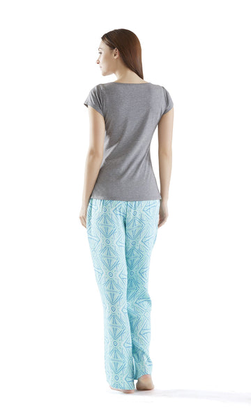 Pedra Pajama Pants Set Blue Small