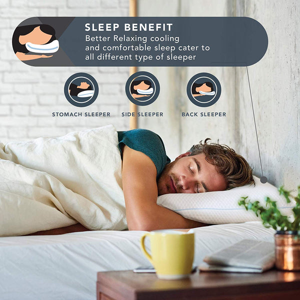 [Advanced] Cooling Pillow w/Shredded Memory Foam| Certipur with Extra Foam Included - Back, Side & Stomach Sleepers Stay Cool & Comfortable w/Patented Triple Vent Cooling System