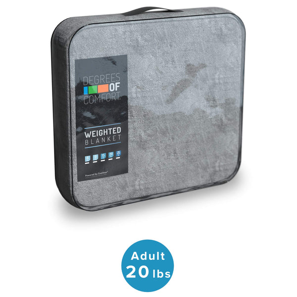 Degrees of Comfort Weighted Blanket w/ 2 Duvet Covers Include Cooling Coolmax for Hot & Cold Sleepers|Advanced Nano-Ceramic Beads Deliver Durability & Silky Comfort (60x80 20lbs, Grey)