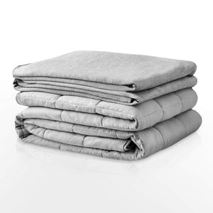 Degrees of Comfort [Advance] Cooling Weighted Blanket with Inner Cotton Insert Patented Zoning Design Distributes Weight to Sides (Grey/Grey 12lbs 48x72)